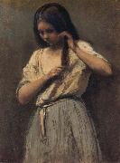 Girl Peninandose Corot Camille